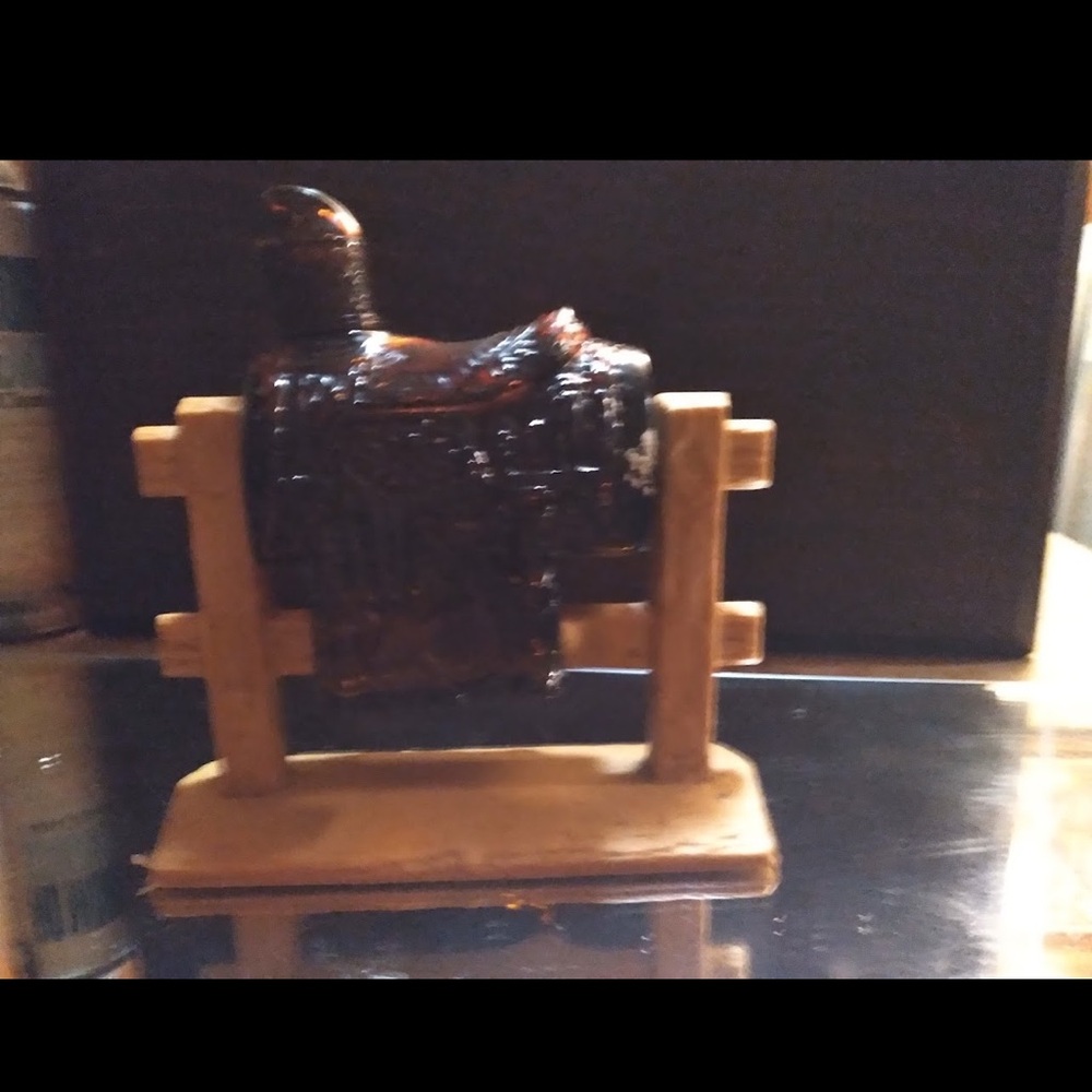 Avon Decorative Saddle Figurine - Brown and Tan